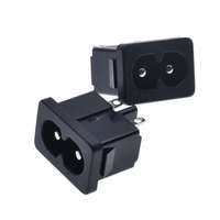 Toma de corriente C8 de 110V, 2 pines, montaje en PCB, Reino Unido/EE. UU./UE/AU, enchufe estándar para aplicaciones industriales con toma de CA de entrada macho de 110V