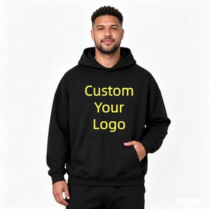 Sweat-shirts à capuche en molleton français de haute qualité 400 g/m² pour hommes, pull-overs en coton streetwear à épaules tombantes - Product Image 1