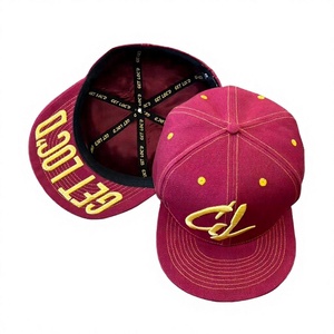 6-Panel Snapback <b>Cap</b> Flat Brim Polyester/Cotton/Stain Fabric Custom Logo OEM Unisex Adult <b>Hat</b> - Product Image 2