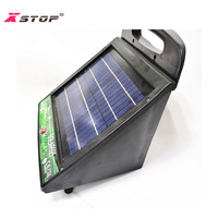 Panel solar con batería, energizador para cerca eléctrica, para granja, ganado y animales, con cables