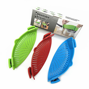Portable Silicone <strong>Pasta</strong> <strong>Strainer</strong> Heat Resistant Quick-Draining Kitchen Food Colander Filter Easy Clip-On Silicone Pot <strong>Strainer</strong> - Product Image 1