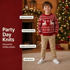 <span class=keywords><strong>Pull</strong></span> de Noël en tricot pour garçons, motif <span class=keywords><strong>renne</strong></span> et flocon de neige Fair Isle, à manches longues, bordure côtelée, <span class=keywords><strong>pull</strong></span> de fête pour enfants, <span class=keywords><strong>pull</strong></span> rouge - Product Image 5