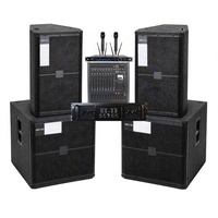 Système audio de scène professionnel XUNGUAN, ensemble de haut-parleurs pleine gamme SRX715, caissons de basses SRX718S, mixeur, amplificateur, micro sans fil pour événements