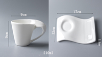 Tasse à café et soucoupe en céramique blanche et colorée de 80-330 ml, ensemble de tasses à café et soucoupes avec logo, ensemble de tasses à thé en porcelaine