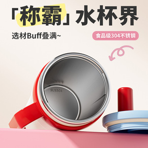 Taza de hielo de paja de gran capacidad de acero inoxidable de alto valor para mujer 2025 con termo para estudiantes, gente de negocios para uso infantil - Product Image 4