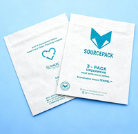 Sacs refermables en papier kraft blanc biodégradable imprimés sur mesure, pochettes compostables pour l'emballage de sous-vêtements et de vêtements