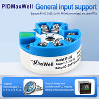 Transmitter Suhu Universal PIDMaxwell TT210 4-20mA RTD Thermocouple USB OEM/ODM Dapat Dikonfigurasi IP43 Garansi 2 Tahun