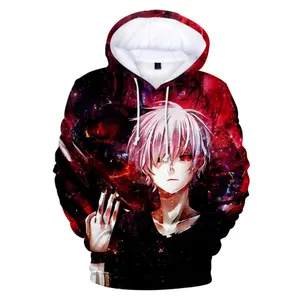 Unisex Anime Tokyo Ghoul 3D baskılı kapüşonlu svetşört kazak Tokyo Ghoul gömlek