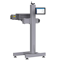 Machine de marquage laser CO2 60W 10600nm pour codage en vol sur verre, métal, plastique, bouteilles d'eau, canettes, QR, date et lot
