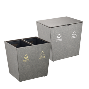 Tốt nhất bán 2-ngăn da khách sạn phòng khách chất thải bin giấy giỏ Thùng rác cho bụi và rác thải lưu trữ - Product Image 3