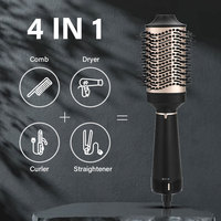 Nouvelle conception de brosse lissante électrique pour cheveux, sèche-cheveux volumisant, massage, 3 réglages de température, ions négatifs, 1000-1200W