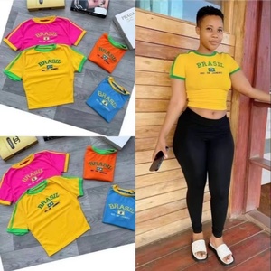 Camiseta corta de verano para mujer, estilo chaleco, ajustada, 100% algodón jersey, a la moda, con hombros descubiertos, de punto anti-bolitas - Product Image 3