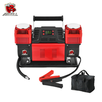 Pompe à air pour pneus de voiture Ambull portable 350L/min 12V 150PSI, double cylindre haute performance, avec moniteur de pression