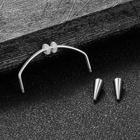 Anneau en acier inoxydable en forme de C, crochets de lèvres à pointes, anneaux de lèvres, piercing sourire, crochets de lèvres Dracula, clou de dent de tigre, piercing vampire
