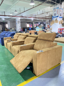 Ensemble de meubles de salon fonctionnels et design en tissu, canapés inclinables électriques pour l'intérieur de la maison - Product Image 2
