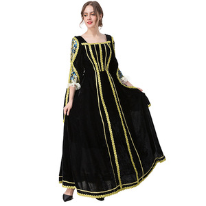 Vestido Medieval Europeo para Mujer, Disfraz de Princesa de Terciopelo Negro, Cosplay, Actuación Teatral, Disfraz de Fantasía - Product Image 2