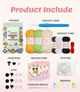 Kit de <span class=keywords><strong>Amigurumi</strong></span> Instrucciones <span class=keywords><strong>paso</strong></span> <span class=keywords><strong>a</strong></span> <span class=keywords><strong>paso</strong></span> Kit de animales para Kit de ganchillo para principiantes Juego de manualidades DIY - Product Image 2