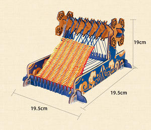 Máquina de tejer antigua tradicional al por mayor, juego hecho a mano, juguetes del patrimonio cultural inmaterial DIY, arte educativo artesanal para niños - Product Image 2