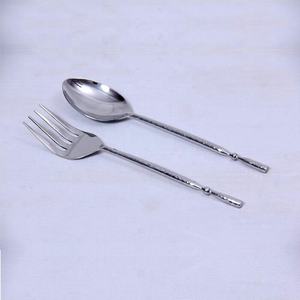 Juego de cubiertos con mango redondo de piña de acero inoxidable, juego de calentador de buffet pulido plateado, cuchara con mango de diseño de piña de aluminio - Product Image 3