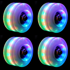 Ruote Da Skate Roller Luminosa Light Up con Cuscinetti Installato <span class=keywords><strong>4</strong></span> Pack per Doppia Fila Pattinaggio e <span class=keywords><strong>Skateboard</strong></span> 32 millimetri x 58 millimetri - Product Image 3