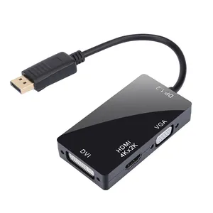 Multi-fungsi 3 In 1 displayport DP ke DVI VGA HDMI konverter adaptor Tampilan port kabel 1080P untuk PC Laptop Comput