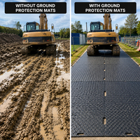 Tapis de protection pour mini-excavatrices, pour travaux d'aménagement paysager, terrains boueux et routes temporaires, haute adhérence