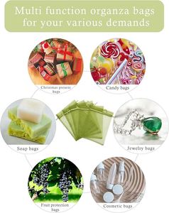 Your Brand Custom Logo Organza Bags Bulk <b>Drawstring</b> Mesh Jewelry <b>Pouches</b> Sheer Gift Bags Wedding Party Branding Factory Direct - Product Image 4
