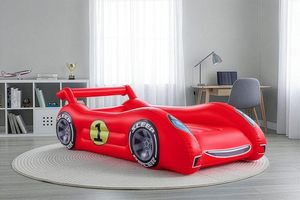 Lit de voyage gonflable pour enfants, voiture de course rouge lumineuse, pour tout-petits, camping, maison, hôtel - Product Image 6