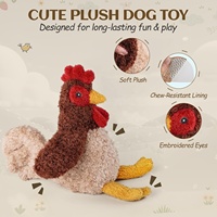 AFP Interactive Jouet interactif d'extérieur pour chiens et animaux de compagnie, en peluche souple, couineur, pour le jeu de rapport et de lancer, pour oiseaux, cochons d'Inde, terriers, coqs, jouet à mâcher pour chien