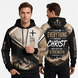 Sudadera con Capucha Cristiana para Hombre, 100% Algodón, Felpa, Corte Regular, Transpirable, Ecológica, con Bolsillos, Diseño Casual de Invierno con Estampado - Product Image 1