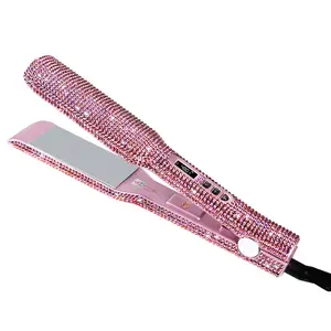 Best Verkopende Diamond Bling Bling Stijltang Best-Selling 2 Inch Brede Platen Titanium Flat Iron Fast Dispatch