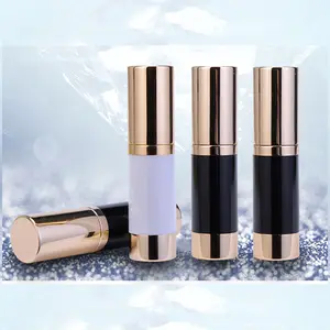 cosmetic Aluminum base black and gold airless pump bottle 30ml 50ml