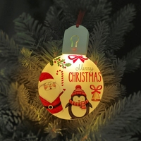 Ornement de Noël suspendu en acrylique avec éclairage LED couleur intégrale, motif personnalisé en relief, 2025