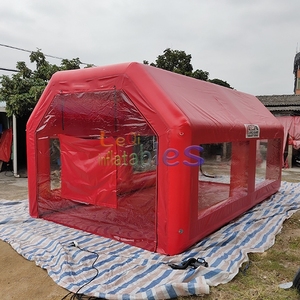 Cabine <span class=keywords><strong>de</strong></span> <span class=keywords><strong>peinture</strong></span> <span class=keywords><strong>gonflable</strong></span> rouge compacte en PVC hermétique, fournie par l'usine chinoise, avec système <span class=keywords><strong>de</strong></span> ventilation - Product Image 6