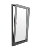 Ventana Abatible Moderna de Apertura Plana con Inclinación Interior, Ventana Abatible y Giratoria de Aluminio con Puente Térmico Roto, Aislamiento Térmico para Baño