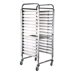 ファーストフードキッチン機器用ステンレス鋼フードトロリー飲料デザートベーカリー冷却トレイラックパントロリー - Product Image 3