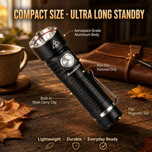 WOSEN 5000 Lumen P50 Gen4 46W Attack Bezel EDC Emergency <b>LED</b> Torch with Power Bank Magnetic 5000mAh Home Camping Flashlight - Product Image 6