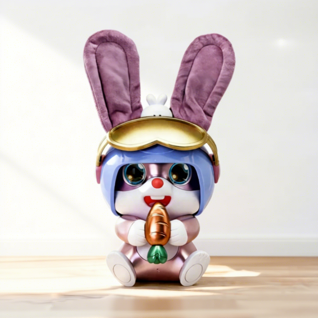 AI Intelligent Flying Rabbit Children's Pet Companion Robot Toy ABS Plastic Wi-Fi Enabled Four-Wheeled Mecanum Wheel Early