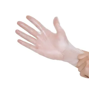 תחרותי מחיר חד פעמי PVC ברור יד כפפות סיטונאי אבקת משלוח אנטי להחליק ויניל ביתי vynile כפפות