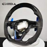 Volant en Fibre de Carbone Bleu Compatible Volkswagen VW GOLF 8 GTI R Mk6 Mk7 Mk8 GTI GTR GTD GTS GTE T-Roc Polo B6 B7 B8 et Plus