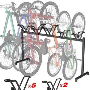 MTB için yeni bisiklet depolama döngüsü raf, yol, çocuk bisikletleri, garaj için kanca ile ayarlanabilir bisiklet park raf, bisikletleri zemin standı