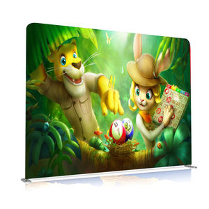 FEAMONT Custom Media Wall 8ft 10ft 20ft Recto Aluminio Pop Tube Display Stand Tensión 260GSM Warp Tejido de punto Sublimación - Product Image 1