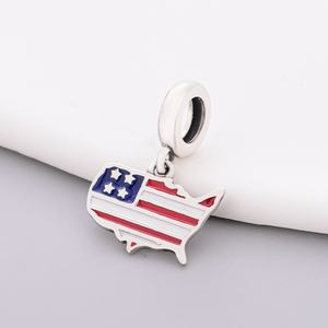 จี้รูปแผนที่ประเทศอเมริกาเหนือ สหรัฐอเมริกา ฮอนดูรัส ซีลิเซีย ทำจากเงินแท้ 925  สำหรับใส่กับกำไลข้อมือแท้ พร้อมการรับประกันทางการค้า - Product Image 3