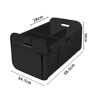 Car <b>Storage</b> <b>Box</b> 60L Oxford Cloth Foldable <b>Trunk</b> Organizer Multi Compartment Black - Product Image 2