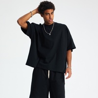 T-shirt ample et court en coton 100% vierge, personnalisable avec logo, coupe oversize, pour homme, style streetwear