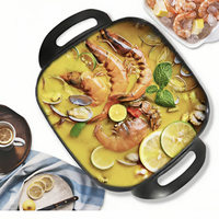 Casserole électrique multifonctionnelle avec revêtement en alliage d'aluminium, pour grillades et fritures