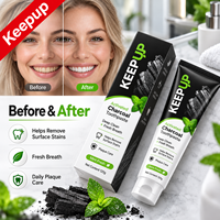 Dentifrice au charbon de bambou aromatisé à la menthe, personnalisé OEM, pour une haleine fraîche longue durée, nettoyage buccal et blanchiment des dents