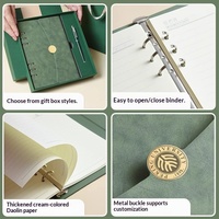 Libreta de Anillas A5 de Cuero Promocional para Negocios, con 6 Anillas, Espiral, Hojas Sueltas, Magnética, Logotipo Personalizado, Color Personalizado de Alta Calidad