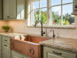 Évier de cuisine de ferme en cuivre pur de haute qualité, à tablier, à cuve unique profonde, martelé à la main, finition cuivre mat, pour la maison - Product Image 3