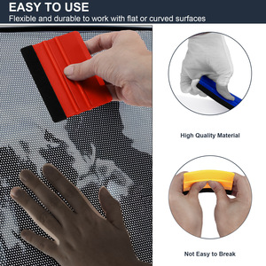 Hoge Kwaliteit Harde Rakel Auto Film Tool Vinyl Blauwe Plastic Schraper Rakel Met Zacht Vilt Rand Raam Decal Applicator